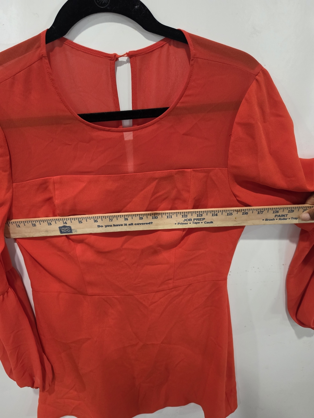 BCBGMaxAzria Vibrant Red Long-Sleeve A-Line Dress Size M - Picture 11 of 13